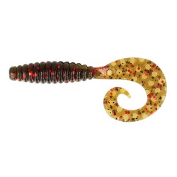 Силіконова приманка рибальська, ZEOX Comma Grub, довжина 3,4 дюймів, 7шт/уп, колір №001 BRF